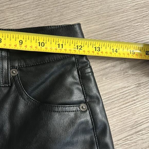 Veronica Beard Ryleigh Faux Leather Pants High Waist Slim Straight Black Size 23 - Picture 8 of 9